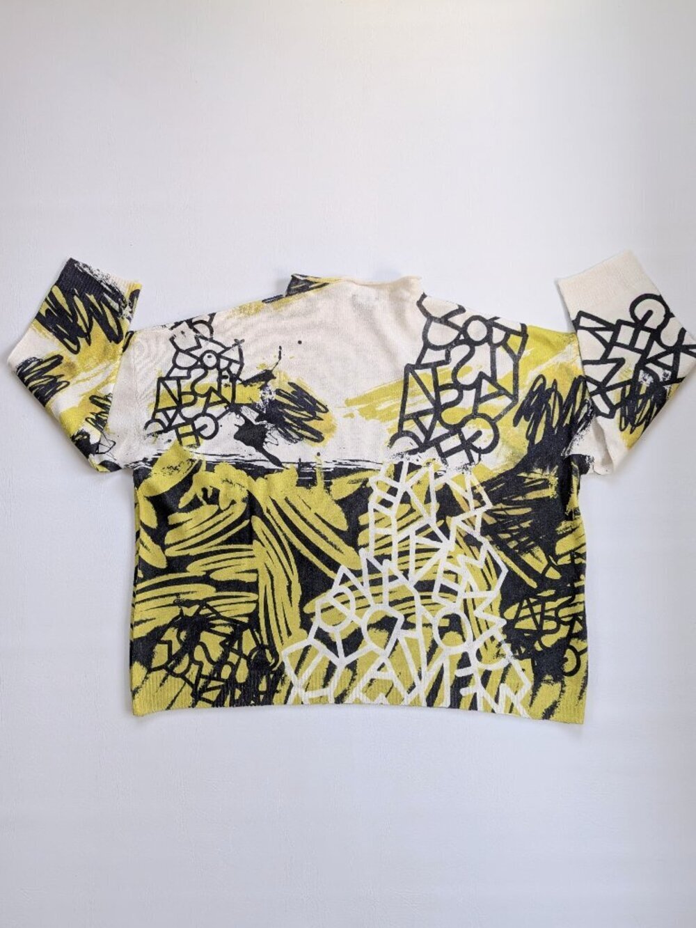 Inoah Shimmer Golden Abstract Sweater S/M Lagenlook - Picture 7 of 11